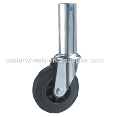 Hollow stem scaffold caster wheels