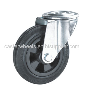 Rubber caster wheels with bolt hole
