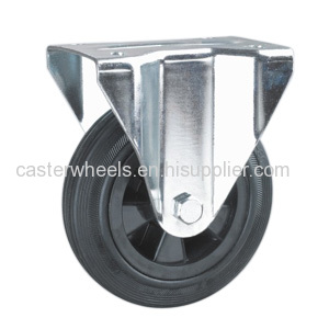 Fixed rubber caster wheels