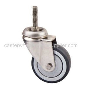 Stainless steel caster threaded stem