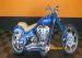 Bright Blue 110cc Pocket Bike Harley Mini Chopper Fast Speed With Real Leather