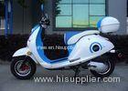 White / Blue 50cc Mini Bike Scooter With Two Rear View Mirrors / Rear Box