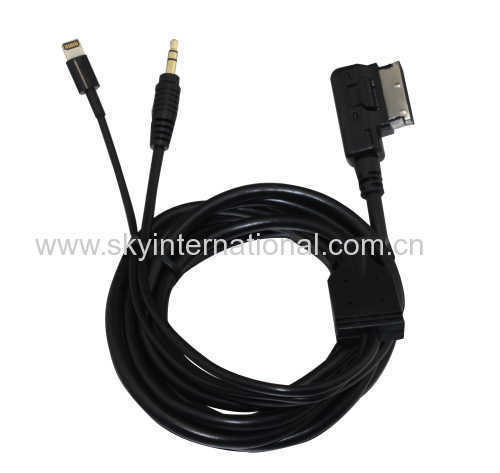 Audio cable for Audi A4 A6 A8 Ami Connector for iPhone6 6S SE 2M LONG