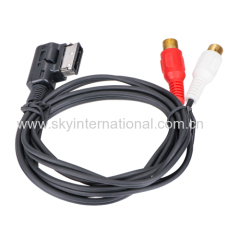 AUX cable for Audi 2 RCA female Mp3 Ami Connector Cable for iPhone 6 6S PLUS
