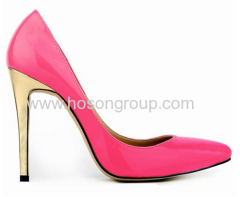 Ladies poiny toe gold color heel high heel dress shoes