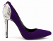 Faux suede back zipper pointy toe dress high heel shoes