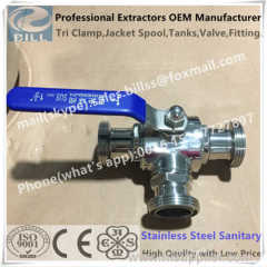 Stainless Steel Sanitary Threaded 3 way Ball Valve