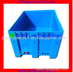 Logistic Pallet Plastic Box with Wheels Solid Bulk Bin