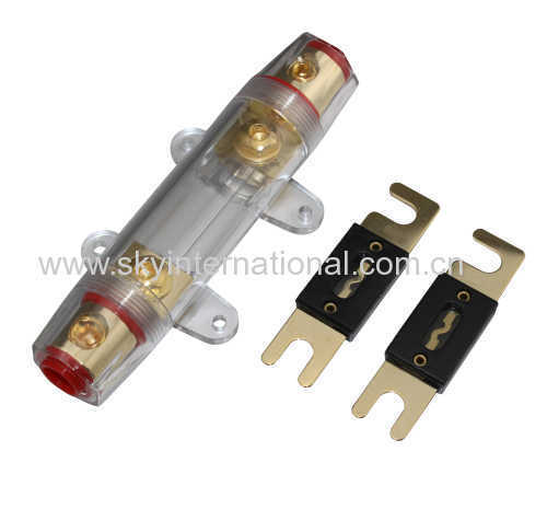 ANL Fuse Holder 0Ga In Out Gold plated