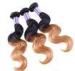 Honey Blonde Hair Ends Ombre Human Hair Extension With 3 Tone Color