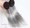 Silver Grey Ombre Human Hair Extensions Unprocessed Straight Virgin Hair