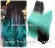 Dark Roots Green Ombre Human Hair Extensions / Brazilian Hair Weave