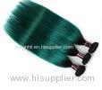 1B Green Ombre Human Hair Extensions Silky Straight Hair Weave