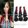 Natural Red Ombre Human Hair Extensions 1B / 99J Loose Wave Hair 10"-30"