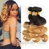 Two Tone Ombre Human Hair Extensions Brazilian Loose Wave Hair Weave 1B / 30