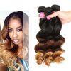 Peruvian Loose Wave Ombre Human Hair Extensions 3 Tone Ombre Hair Weave