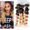 10" - 26" Brazilian Ombre Remy Human Hair Extensions Loose Wave 1B / 27 Blonde Hair