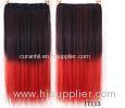 High Temperature Fiber Red Synthetic Hair Extension Natural Curly