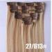 Colored Clip In Synthetic Hair Extensions Fake Hair Wigs For White Women