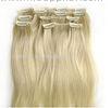 Bright Blonde Synthetic Human Hair Extensions No Chemical Processed Virgin Hair