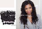 Double Drawn Natural Black Water Wave Hair Extensions Without Chemical