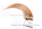 Pro - Bonded Light Brown Micro Ring Hair Extensions Human Hair Double Wefted