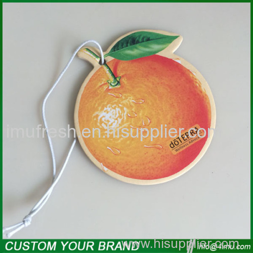 Orange car paper air freshener