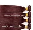 Red Straight Colored Human Hair Extensions Remy Brazilian Hair Weave Double Strong Weft