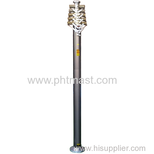 9m pneumatic telescopic mast tower for antenna