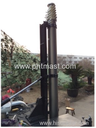 15m Locking Pneumatic Telescopic Mast for Mobile Tower Base Station