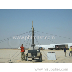 hydraulic mobile trailer pneumatic telescopic mast tower system