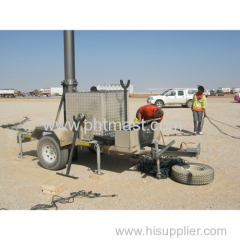 hydraulic mobile trailer pneumatic telescopic mast tower system