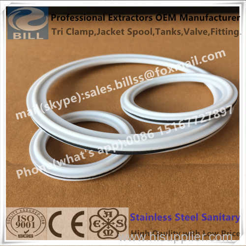 Tri Clamp Gasket with PTFE and viton seal-ring with compound material