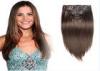 Brown #8 Clip In human Hair Extensions Peruvian Human Hair For Beauty Works