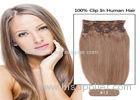 100% Unprocessed Brown Clip In human Hair Extensions Real Indian Virgin Hair