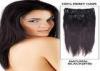 Natural Black Clip In human Hair Extensions Weave For Sexy Lady SGS