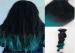 Dark Roots Green Ombre Human Hair Extensions / Brazilian Hair Weave