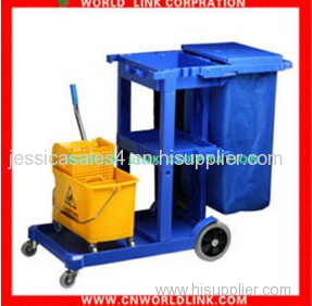 4 wheels restaurant plastic cleaning cart