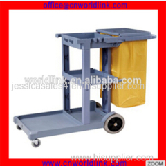 4 wheels restaurant plastic cleaning cart