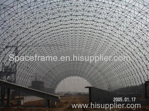 Steel structure space frame for dry coal shed