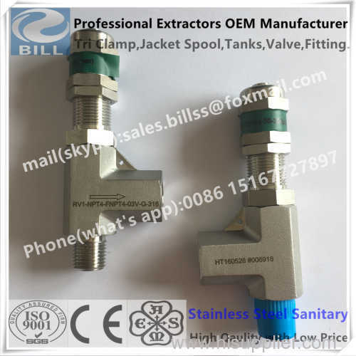 Stainless Steel High Pressure relife valve npt female threaded