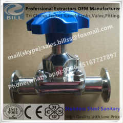 Sanitary Stainless Steel SS316L Tri Clamp diaphragm Valve with ptfe and epdm gasket