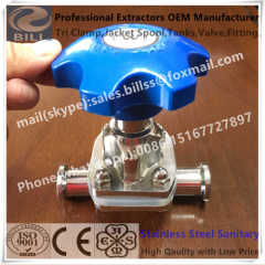 Sanitary SS316L Tri Clamped 2 way Diaphragm Valve with Silicon diaphragm