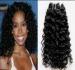 Jet Black Indian Remy Human Hair / Kinky Curly Virgin Hair No Fiber