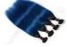 Straight Peruvian Dark Roots Blue Ombre Human Hair Extensions Colorful Hair