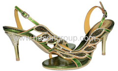 Rhinestone heel women open toe dress sandals