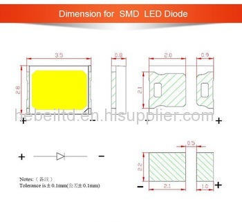 Surface Mount High Power 1W 2835 Top Led Diode