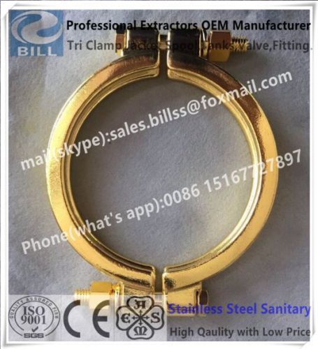 Stainless Steel Sanitary Tri Clamp High Pressure Clamp with gold plating