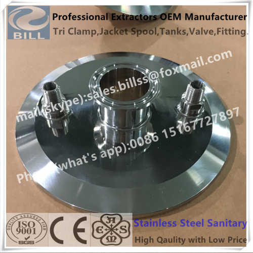 Sanitary Stainless Steel Tri Clamp End Cap Lid with male threaded