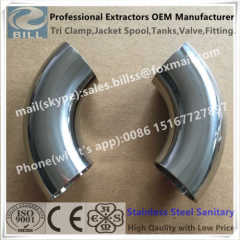 Stainless Steel Sanitary Customs Jacketed 90 degree tri clamp bend